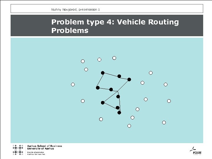 Nizhny Novgorod, presentation 1 Problem type 4: Vehicle Routing Problems 