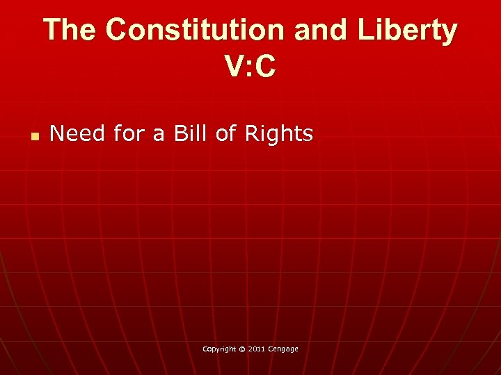 The Constitution and Liberty V: C n Need for a Bill of Rights Copyright