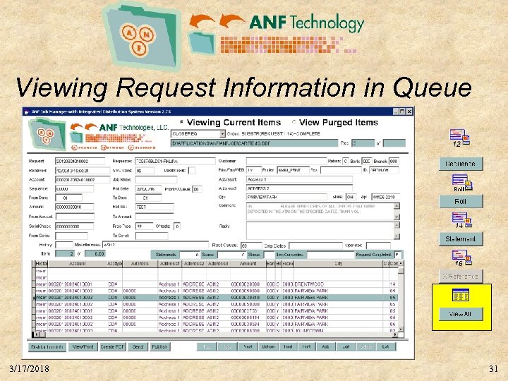Viewing Request Information in Queue 3/17/2018 31 