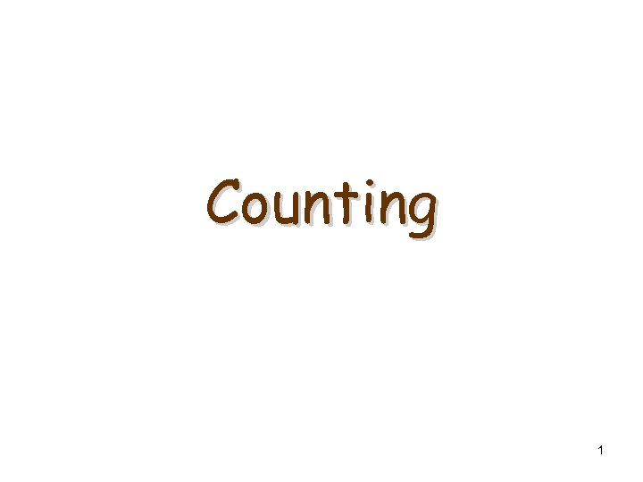 Counting 1 