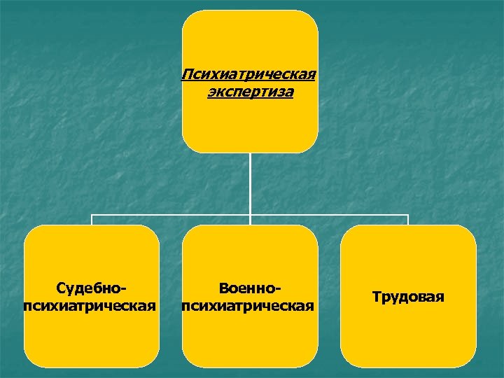 Психиатрическая экспертиза Судебнопсихиатрическая Военнопсихиатрическая Трудовая 