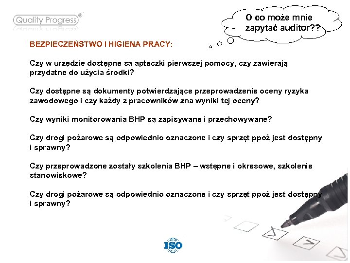 O co może mnie zapytać auditor? ? BEZPIECZEŃSTWO I HIGIENA PRACY: Czy w urzędzie