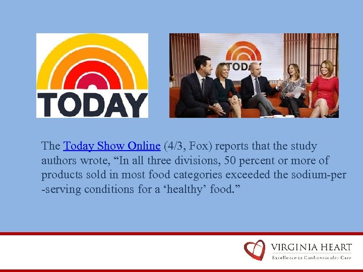 The Today Show Online (4/3, Fox) reports that the study authors wrote, “In all