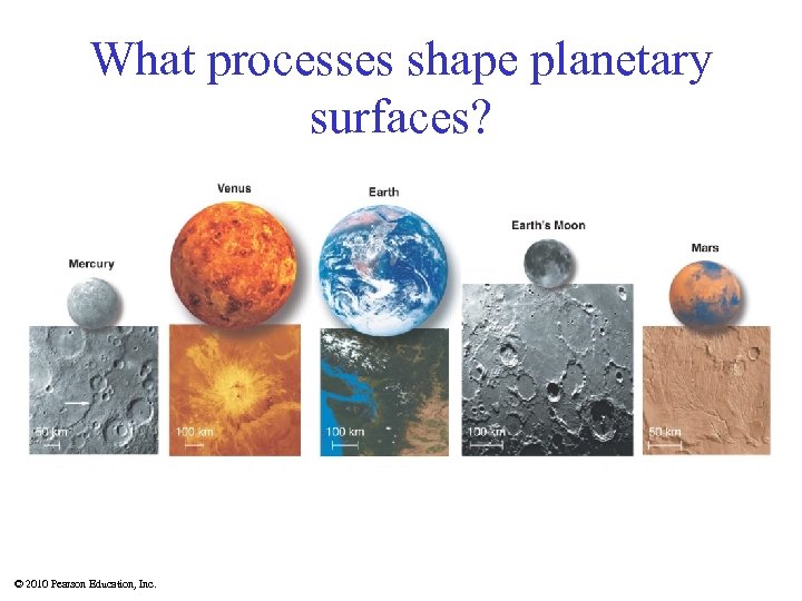 What processes shape planetary surfaces? © 2010 Pearson Education, Inc. 