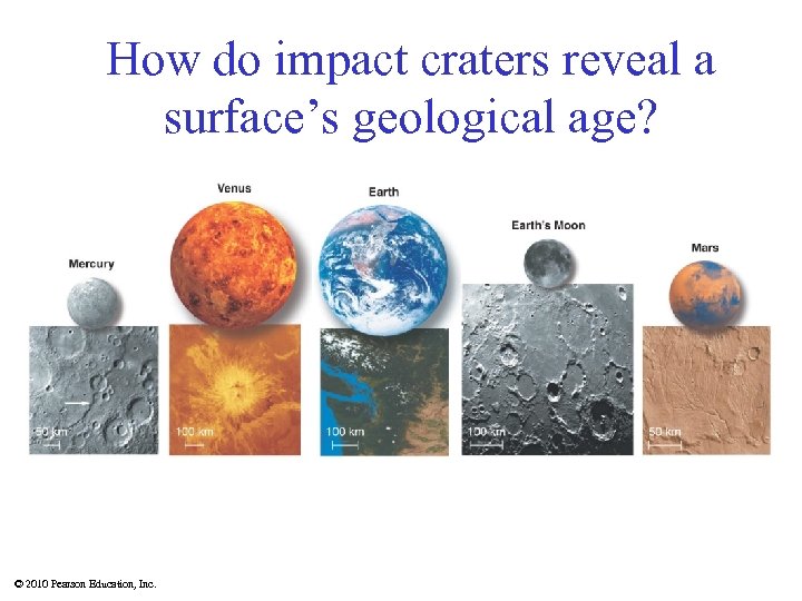 How do impact craters reveal a surface’s geological age? © 2010 Pearson Education, Inc.