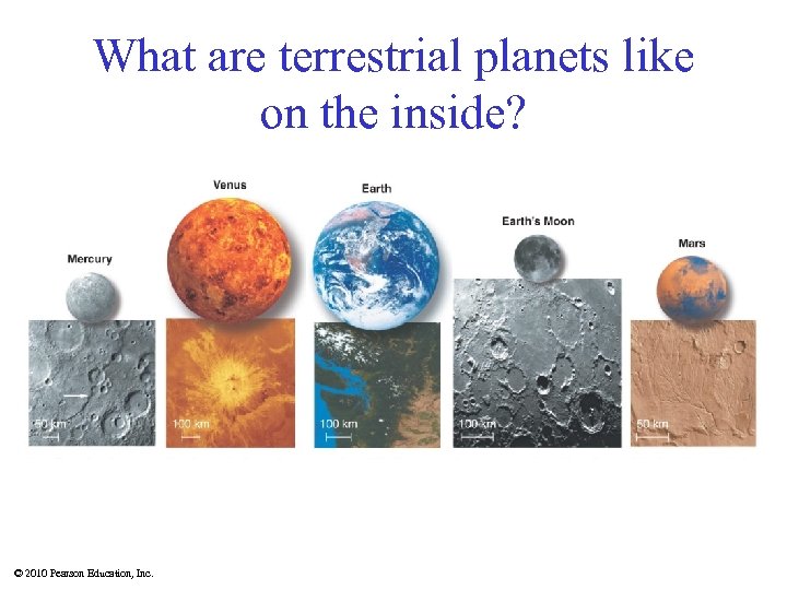 What are terrestrial planets like on the inside? © 2010 Pearson Education, Inc. 