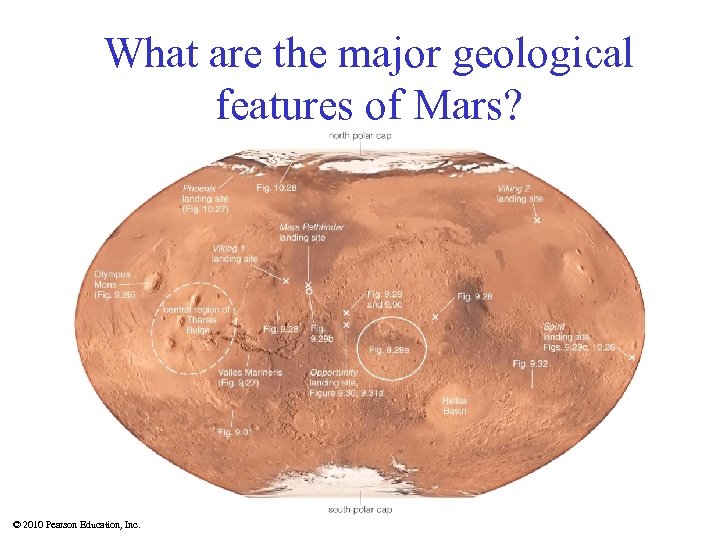 What are the major geological features of Mars? © 2010 Pearson Education, Inc. 