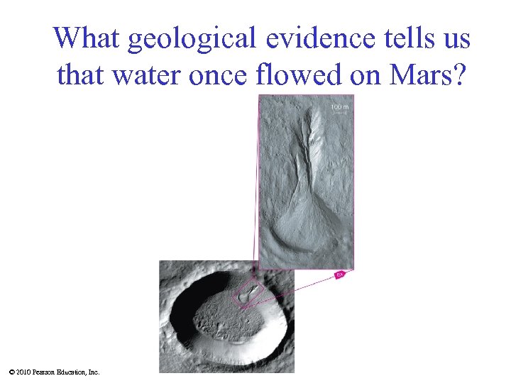 What geological evidence tells us that water once flowed on Mars? © 2010 Pearson