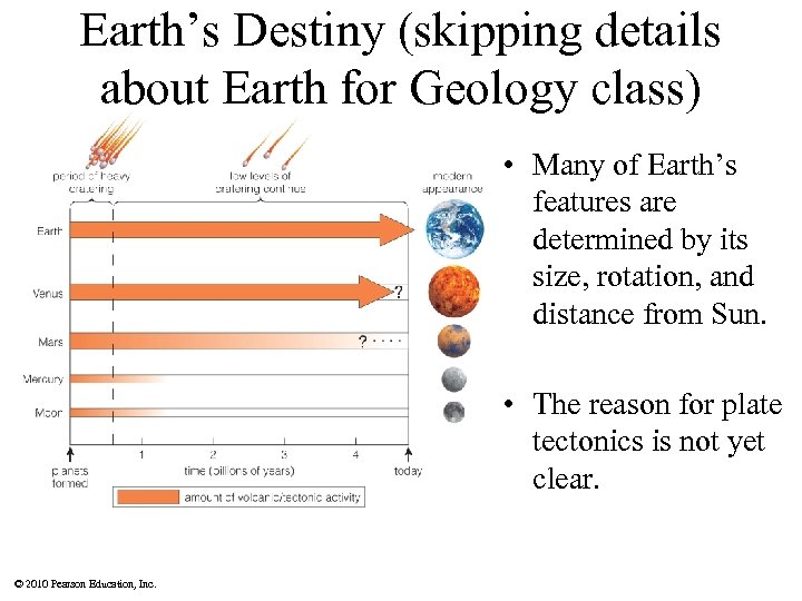 Earth’s Destiny (skipping details about Earth for Geology class) • Many of Earth’s features