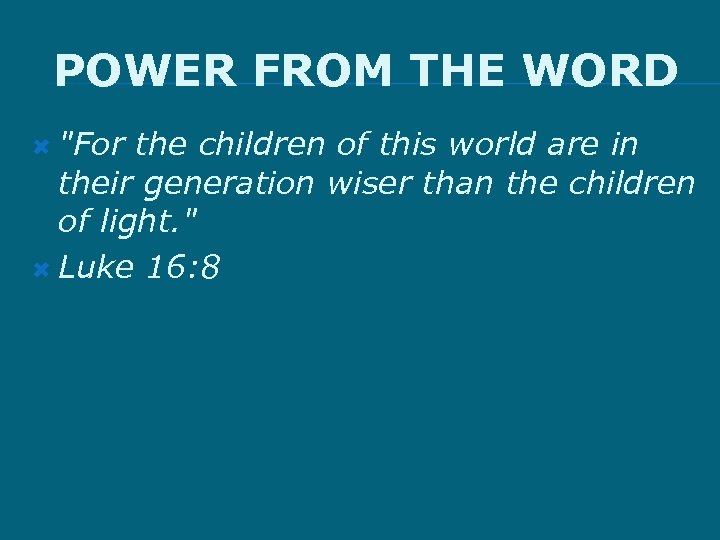 POWER FROM THE WORD 