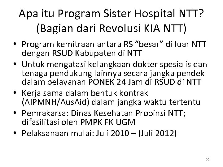Apa itu Program Sister Hospital NTT? (Bagian dari Revolusi KIA NTT) • Program kemitraan