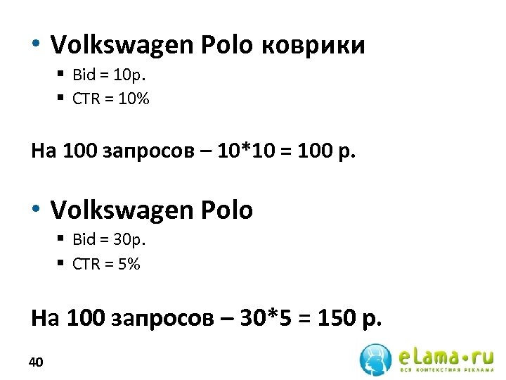  • Volkswagen Polo коврики § Bid = 10 р. § СTR = 10%