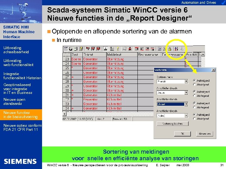 Automation and Drives Scada-systeem Simatic Win. CC versie 6 Nieuwe functies in de „Report