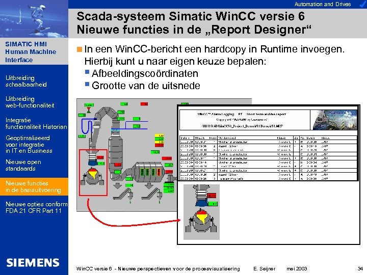 Automation and Drives Scada-systeem Simatic Win. CC versie 6 Nieuwe functies in de „Report