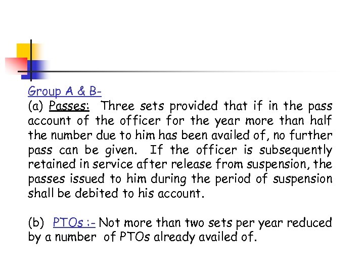 Group A & B(a) Passes: Three sets provided that if in the pass account