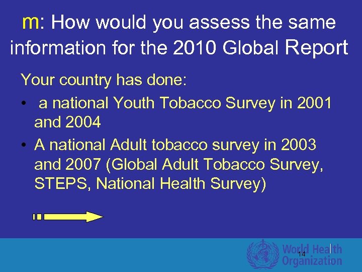 m: How would you assess the same information for the 2010 Global Report Your