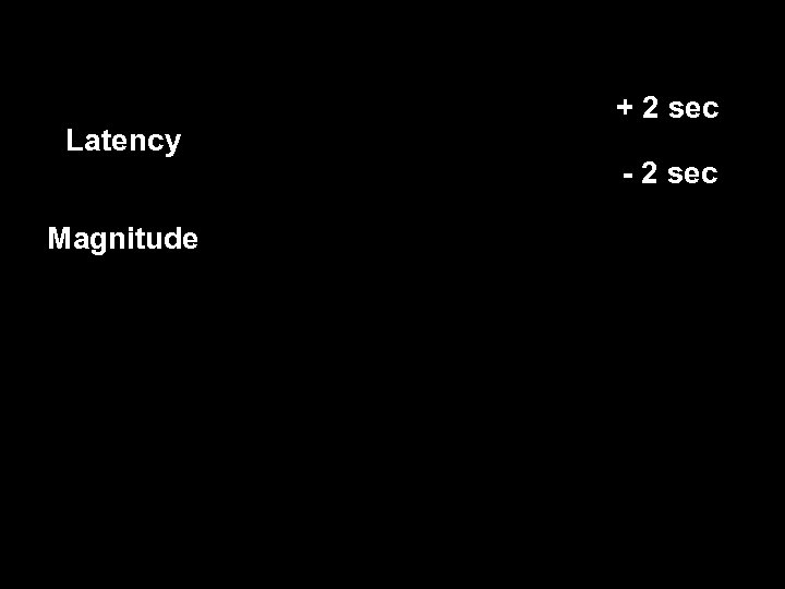 Latency Magnitude + 2 sec - 2 sec 