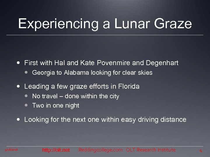 Experiencing a Lunar Graze First with Hal and Kate Povenmire and Degenhart Georgia to