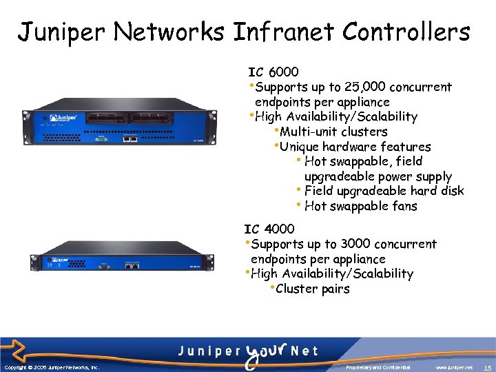 Juniper Networks Infranet Controllers IC 6000 • Supports up to 25, 000 concurrent endpoints