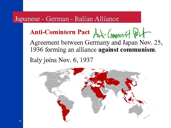  Japanese - German - Italian Alliance Anti-Comintern Pact Agreement between Germany and Japan