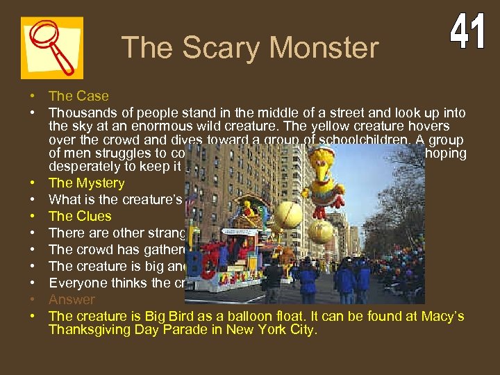 The Scary Monster • The Case • Thousands of people stand in the middle