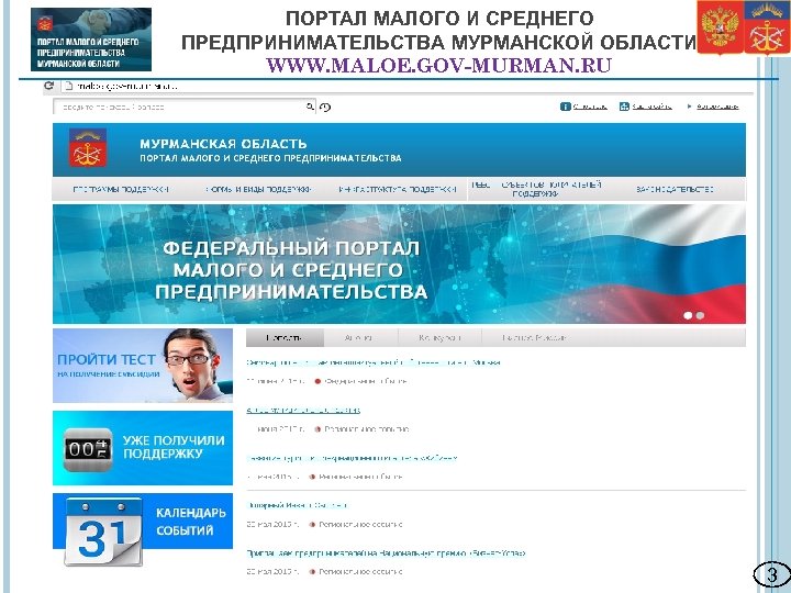 ПОРТАЛ МАЛОГО И СРЕДНЕГО ПРЕДПРИНИМАТЕЛЬСТВА МУРМАНСКОЙ ОБЛАСТИ WWW. MALOE. GOV-MURMAN. RU 3 