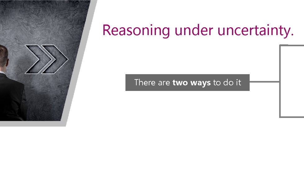 Reasoning under uncertainty. There are two ways to do it 