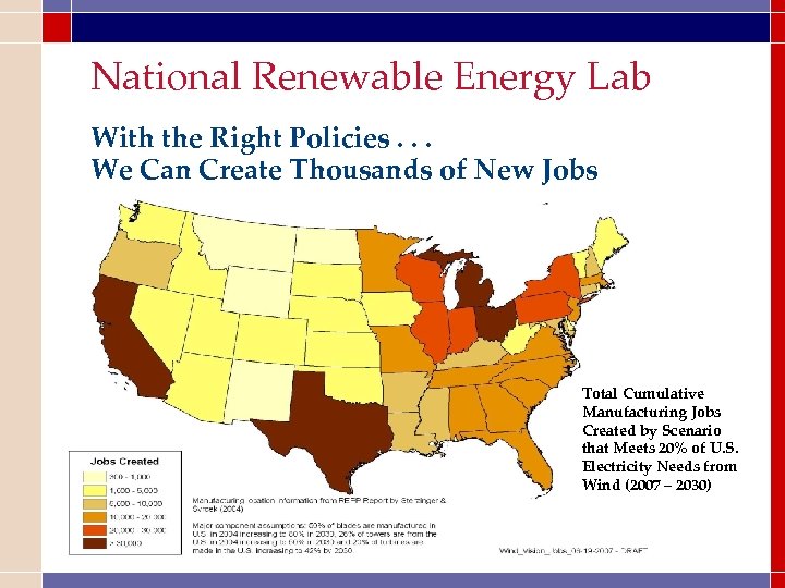 National Renewable Energy Lab With the Right Policies. . . We Can Create Thousands