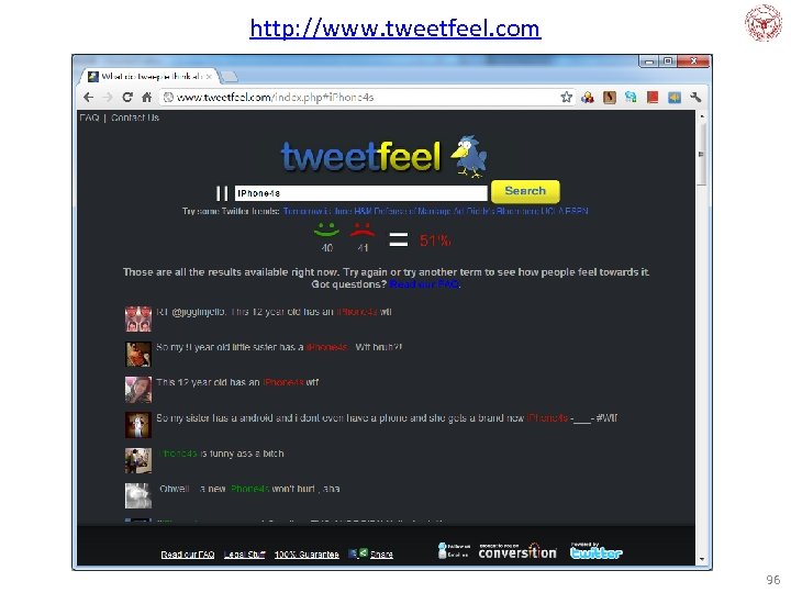 http: //www. tweetfeel. com 96 