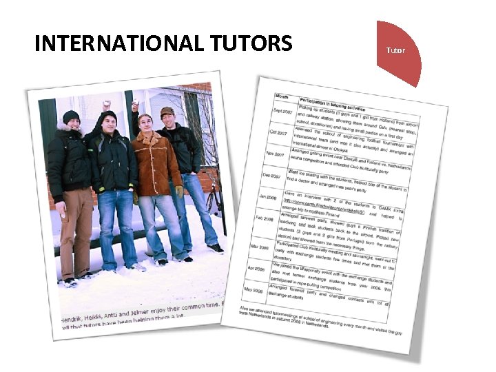 INTERNATIONAL TUTORS Tutor 