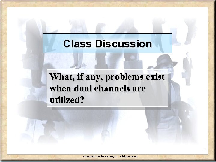 Class Discussion What, if any, problems exist when dual channels are utilized? 18 Copyright