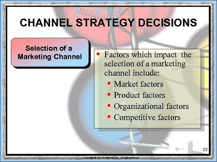 CHANNEL STRATEGY DECISIONS Selection of a Marketing Channel • Factors which impact the selection