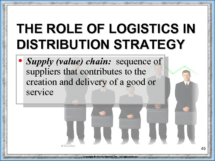 THE ROLE OF LOGISTICS IN DISTRIBUTION STRATEGY • Supply (value) chain: sequence of suppliers