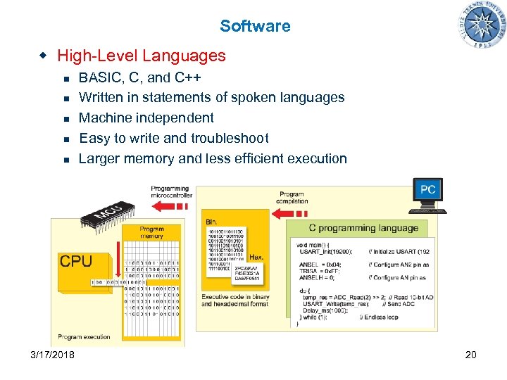 Software w High-Level Languages n n n 3/17/2018 BASIC, C, and C++ Written in