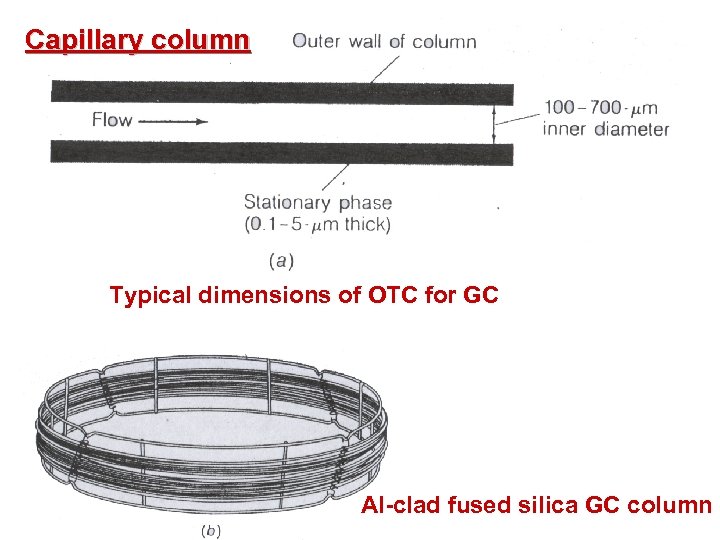 Capillary column Typical dimensions of OTC for GC Al-clad fused silica GC column 