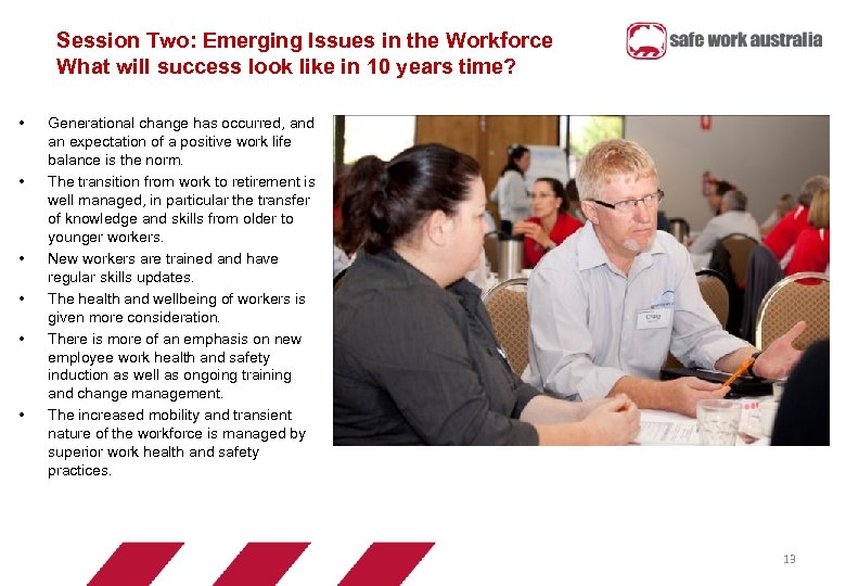 Session Two: Emerging Issues in the Workforce What will success look like in 10