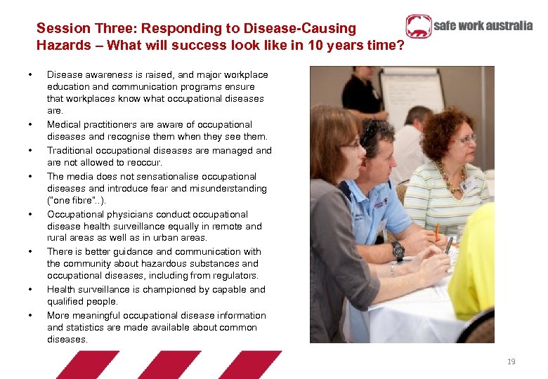Session Three: Responding to Disease-Causing Hazards – What will success look like in 10
