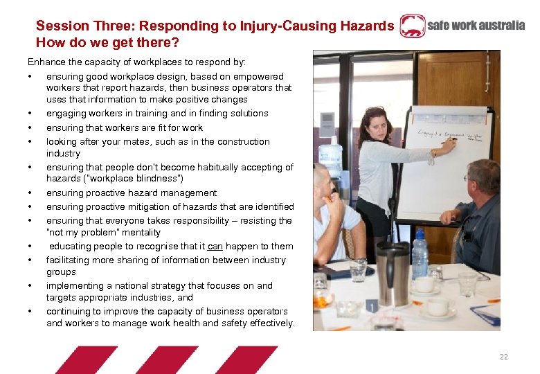 Session Three: Responding to Injury-Causing Hazards How do we get there? Enhance the capacity