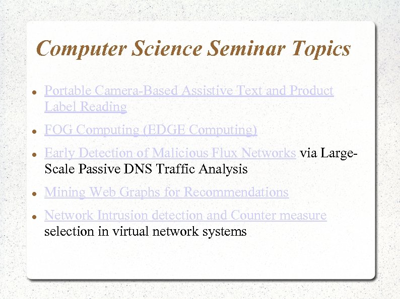 Computer Science Seminar Topics Portable Camera-Based Assistive Text and Product Label Reading FOG Computing