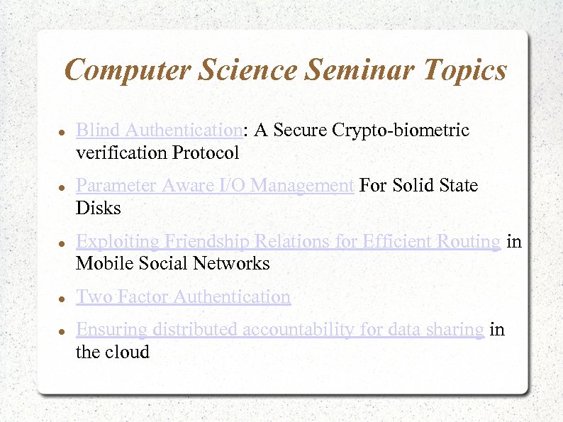 latest seminar topics ece