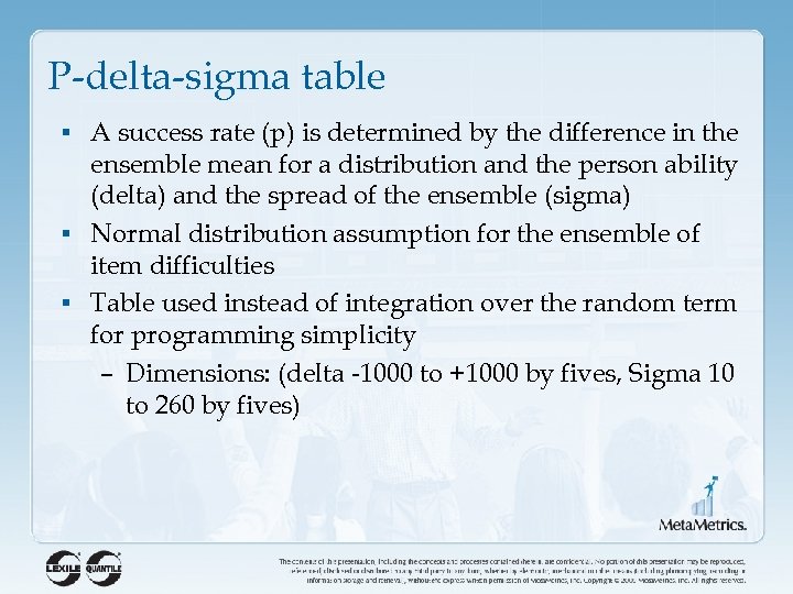 P-delta-sigma table § A success rate (p) is determined by the difference in the