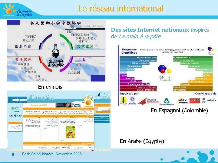 Le réseau international Des sites Internet nationaux inspirés de La main à la pâte