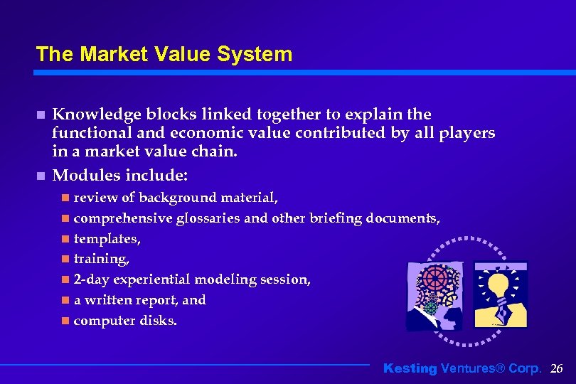 The Market Value System Knowledge blocks linked together to explain the functional and economic