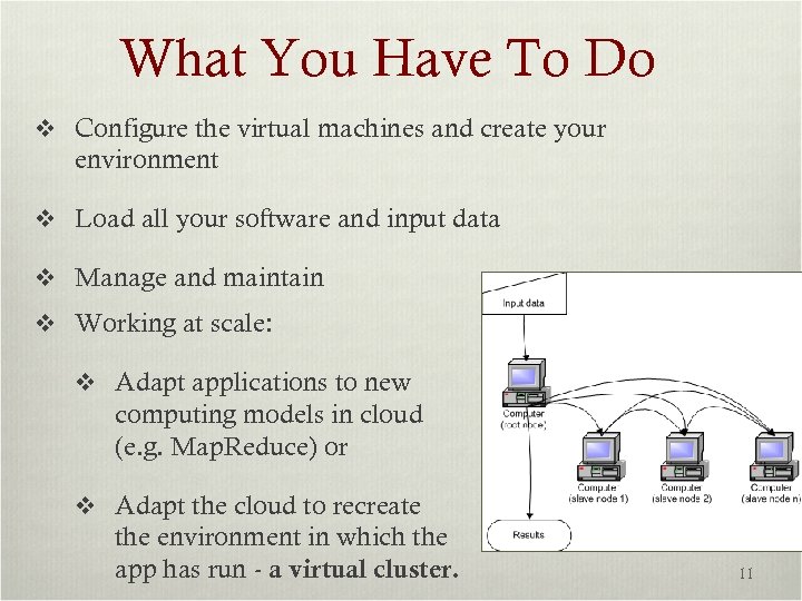 What You Have To Do v Configure the virtual machines and create your environment