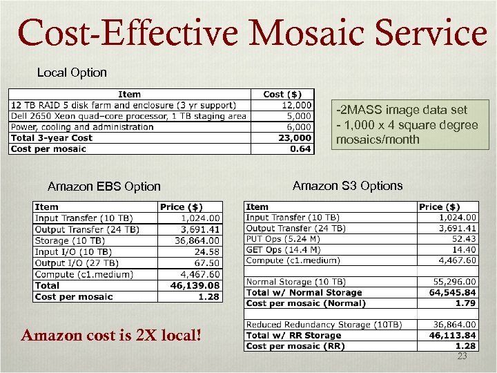 Cost-Effective Mosaic Service Local Option -2 MASS image data set - 1, 000 x