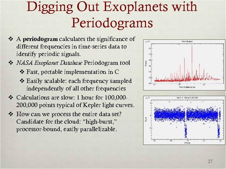 Digging Out Exoplanets with Periodograms v A periodogram calculates the significance of different frequencies