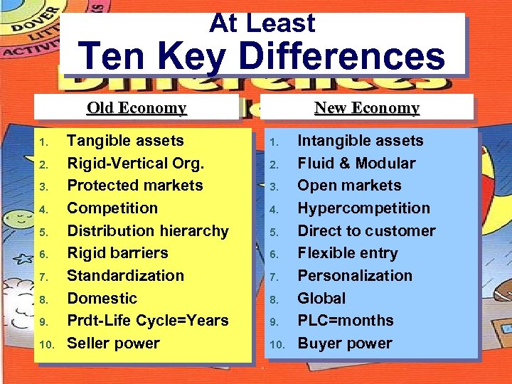 At Least Ten Key Differences Old Economy 1. 2. 3. 4. 5. 6. 7.