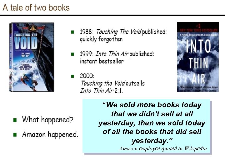 “We sold more books today that we didn't sell at all yesterday, than we