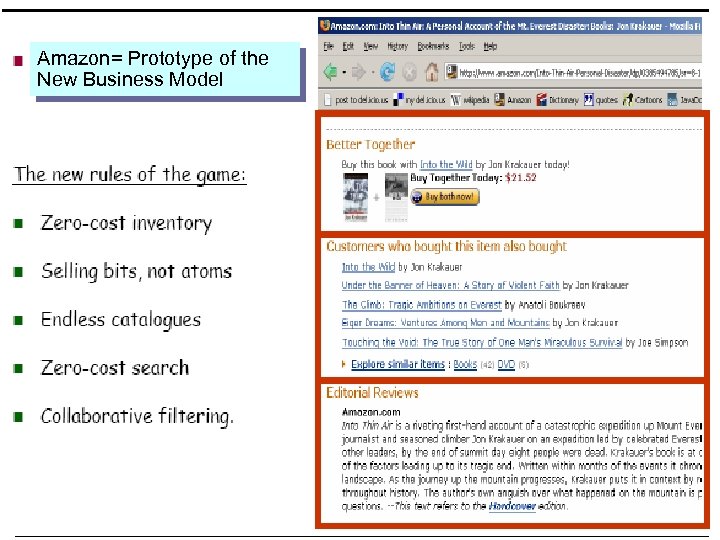 Amazon= Prototype of the New Business Model 