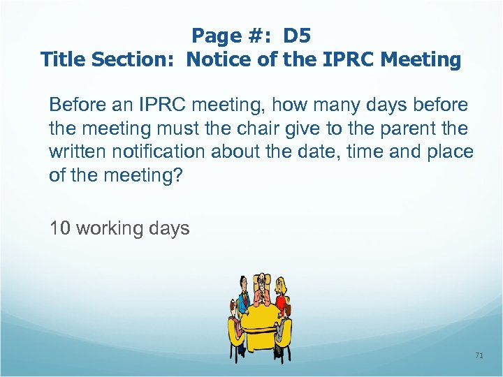 Page #: D 5 Title Section: Notice of the IPRC Meeting Before an IPRC